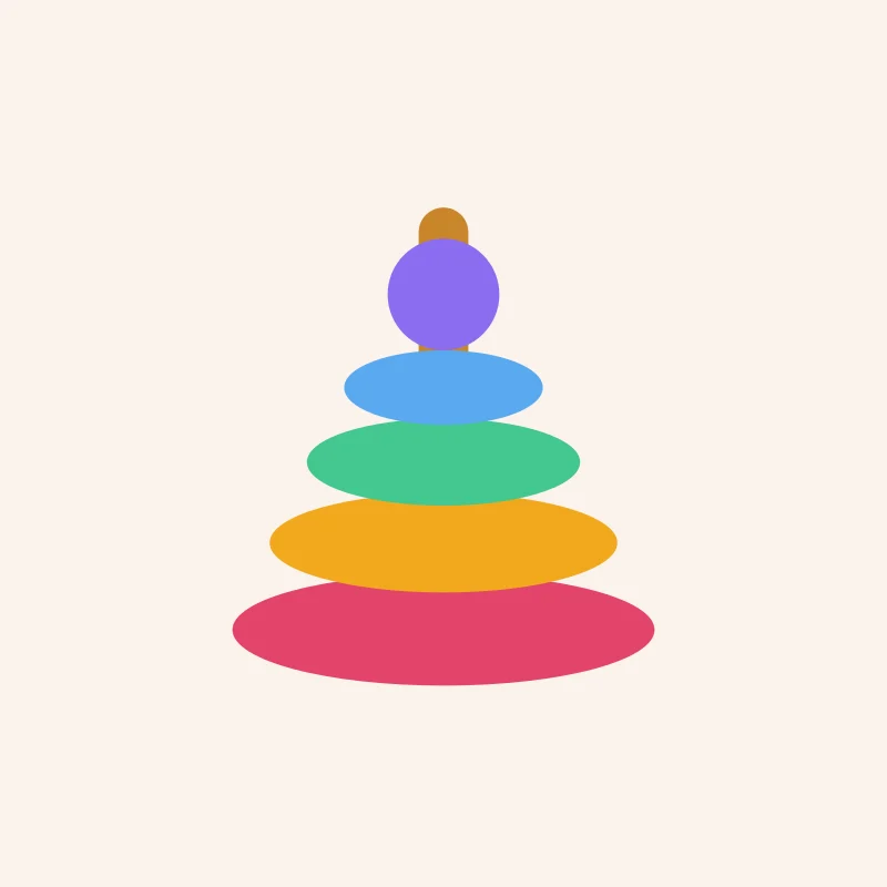 Rainbow Stacking Rings (illustration)